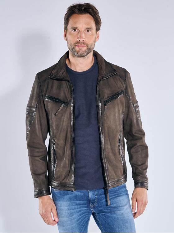 engbers Herren Lederjacke aus Nubuk-Leder Braun 39099