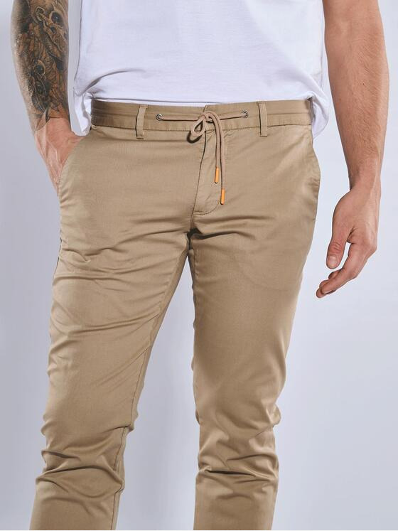 emilio adani Herren Chino mit Tunnelzug Beige 36674