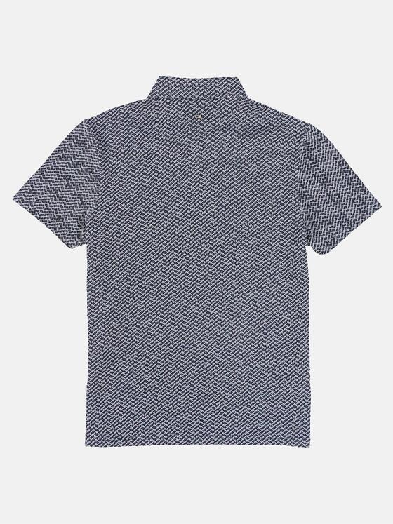 emilio adani Herren Poloshirt gemustert Blau 31705