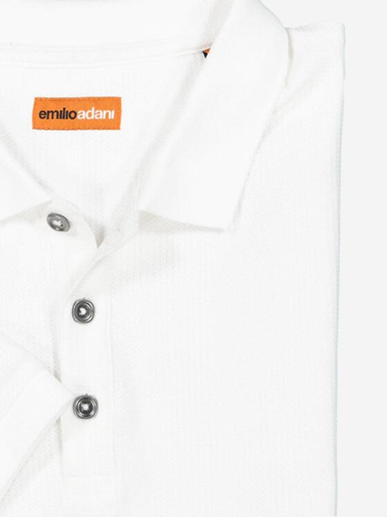 emilio adani Herren Polo-Shirt strukturiert Weiß 36978