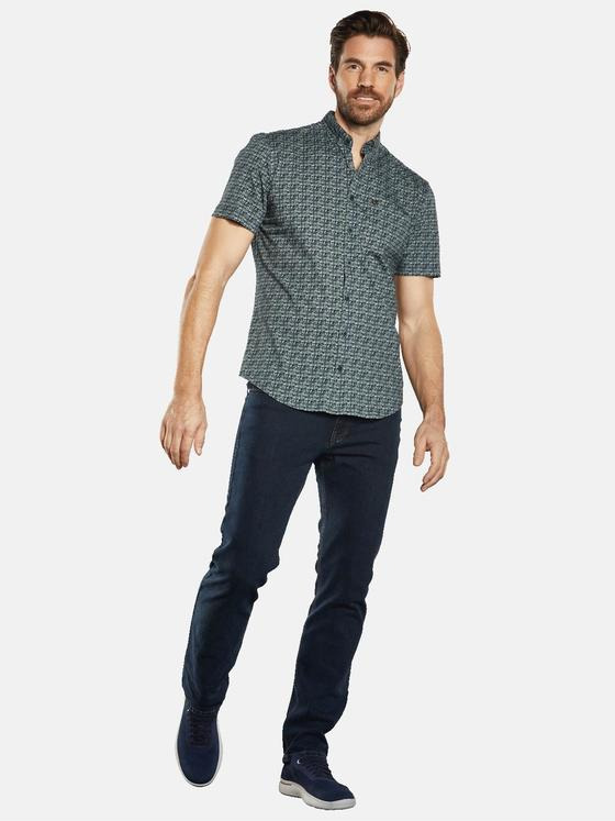 engbers Herren Kurzarm-Hemd gemustert Gruen 34670