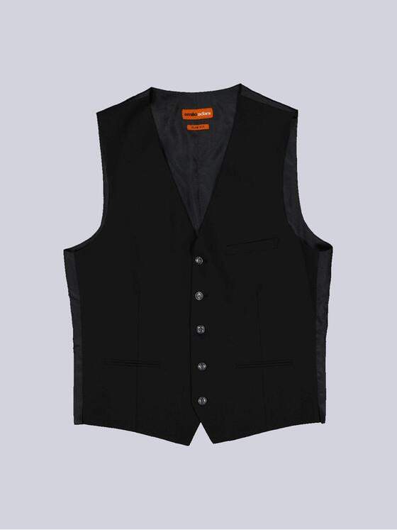 emilio adani Herren Anzug-Weste slim fit Schwarz 36485