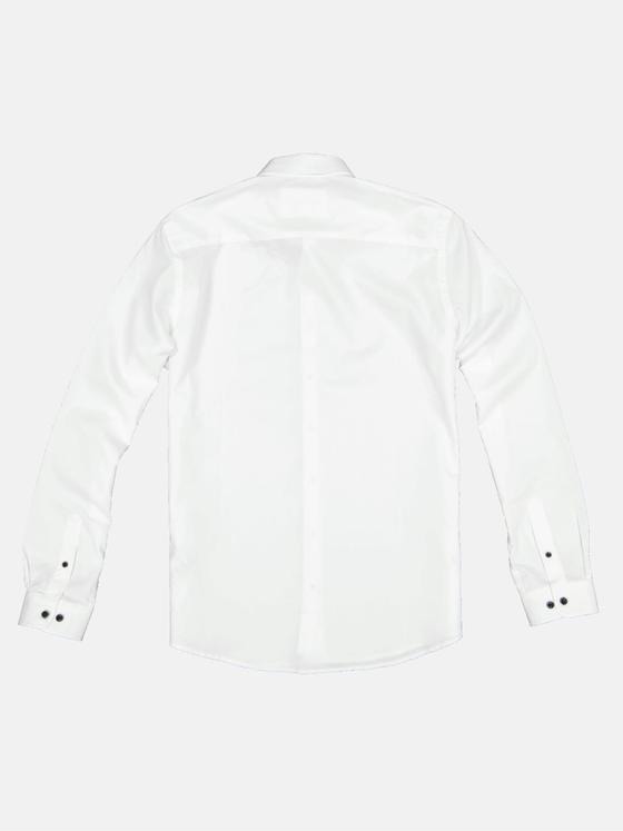 emilio adani Herren Langarm-Hemd uni Weiß 32873