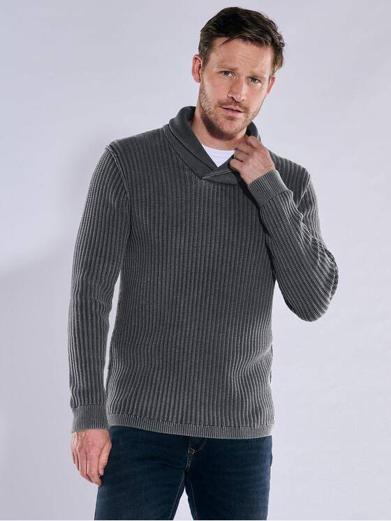 engbers Herren Pullover mit Schalkragen Grau 37962