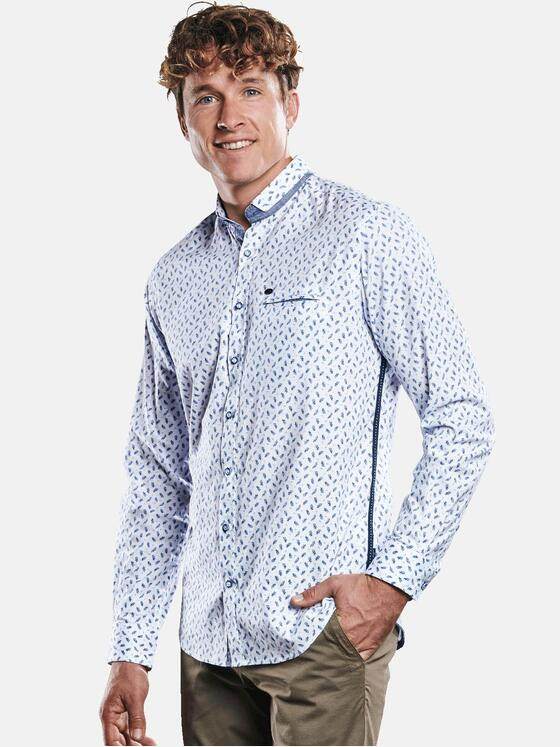 engbers Herren Elastisches Langarmhemd Saphirblau 30829