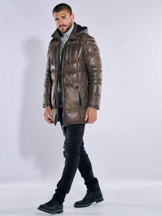 emilio adani Herren Lederjacke regular Braun 37431