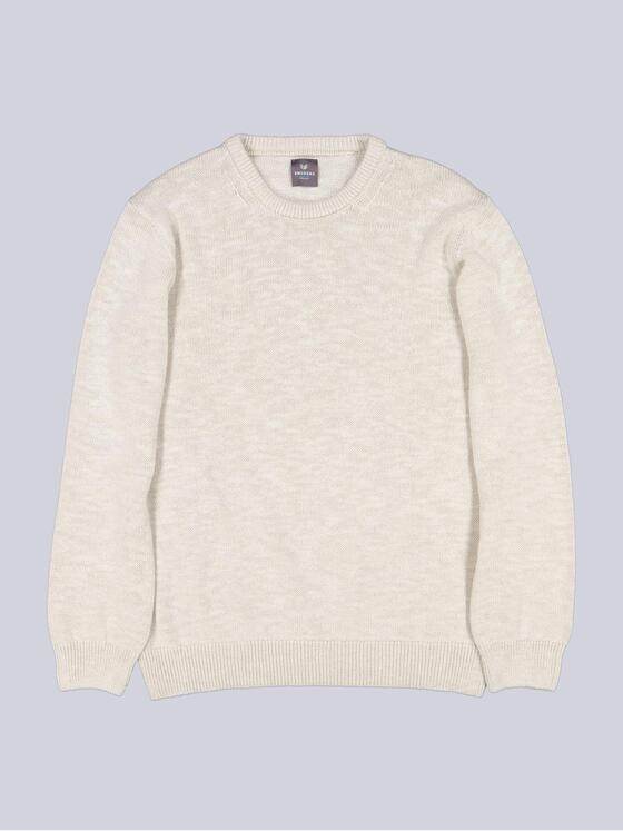 ENGBERS GERMANY Herren Pullover mit Leinenanteil Naturweiss 38884
