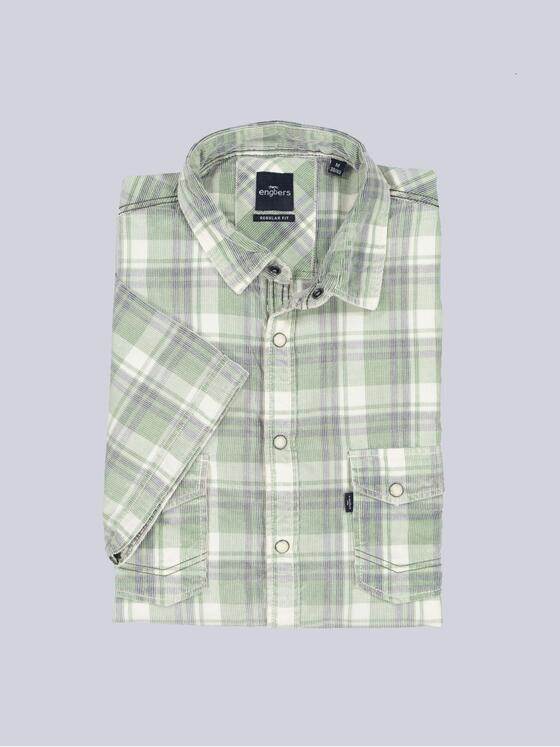 engbers Herren Kurzarm-Hemd kariert Hellgruen 36283