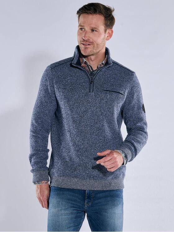 engbers Herren Sweatshirt mit Stehkragen Mittelblau 39531