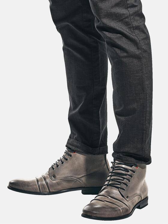 emilio adani Herren Hochwertige Boots mit geprägter Lederoberfläche Grau 31079