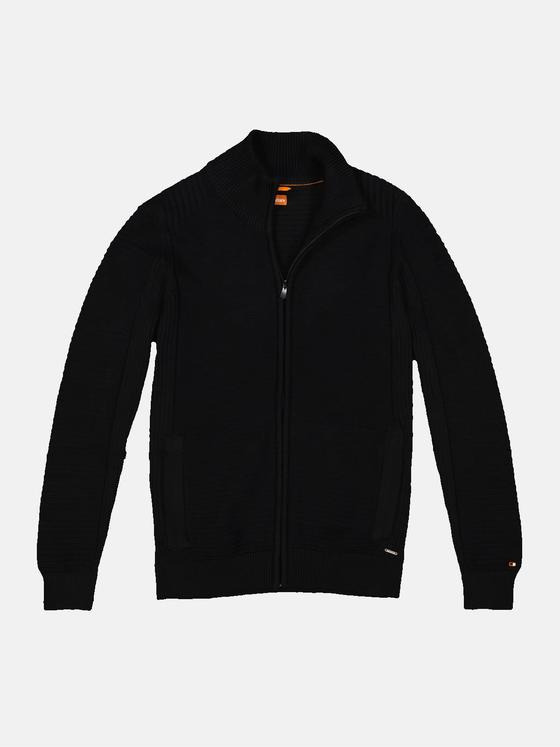 emilio adani Herren Cardigan strukturiert Schwarz 34083