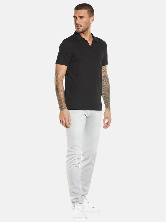 emilio adani Herren Polo-Shirt mit Leinenanteil Schwarz 34512
