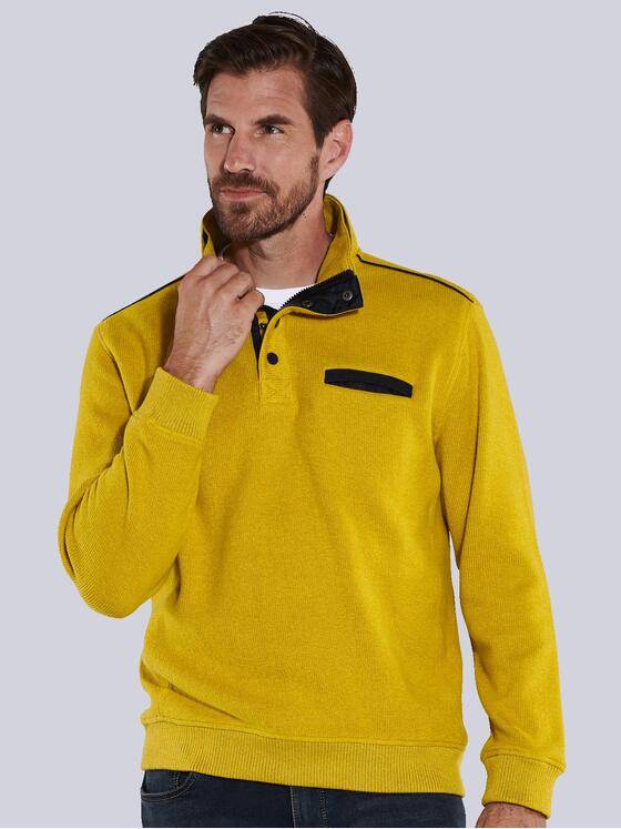 engbers Herren Sweatshirt mit Knopfleiste Gelb 35641