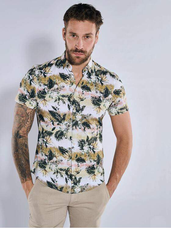 emilio adani Herren Kurzarm-Hemd slim fit Grün 36535