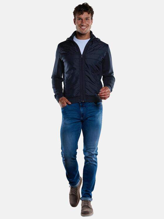 engbers Herren Sweatjacke aus Materialmix Saphirblau 33361