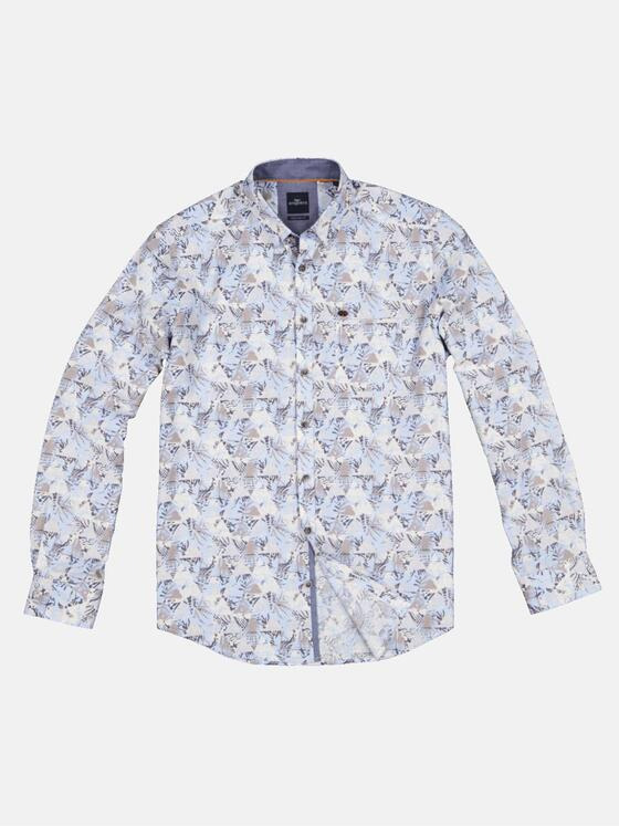 engbers Herren Langarm-Hemd mit Leinen-Anteil Hellblau 33048