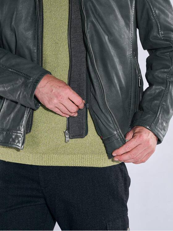 engbers Herren Lederjacke regular Dunkelgruen 37420