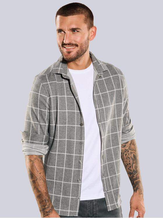 emilio adani Herren Langarm-Hemd slim fit Grau 35775