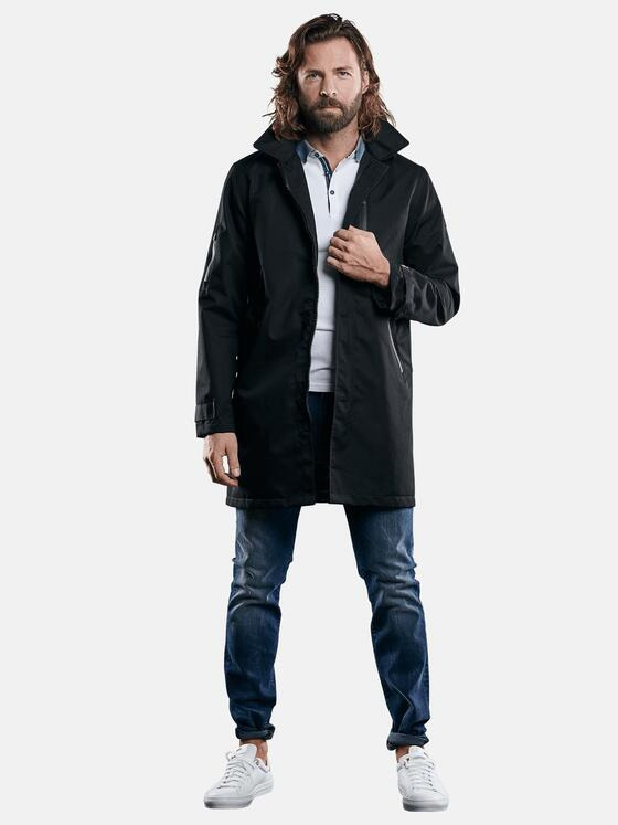 emilio adani Herren wasserdichte lange Jacke Schwarz 29040