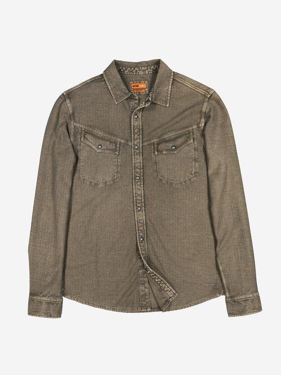 emilio adani Herren Langarm-Shirt slim fit Dunkelbraun 37724