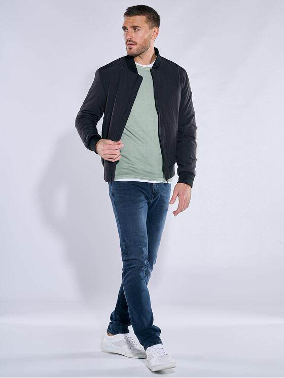 emilio adani Herren Blouson-Jacke slim fit Schwarz 38275