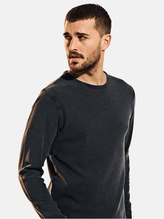 emilio adani Herren Strukturpullover Schwarz 30314