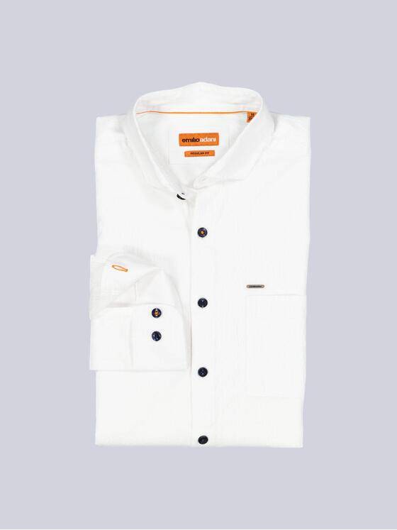 emilio adani Herren Hemd uni Weiß 38592