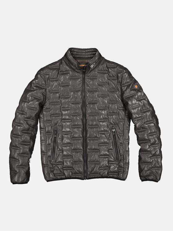 emilio adani Herren Lederjacke regular Grau 35201