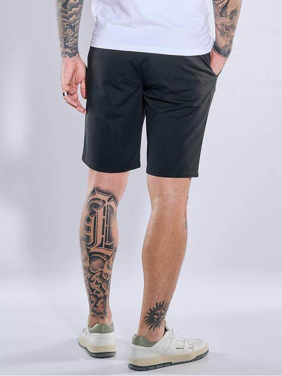 emilio adani Herren Chino Bermuda mit Tunnelzug Schwarz 38618