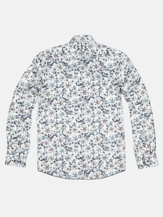 engbers Herren Langarm-Hemd All-Over-Print Anthrazit 32467