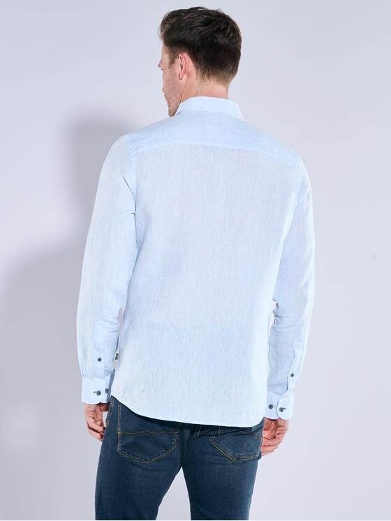 engbers Herren Langarm-Hemd aus Leinen Hellblau 38582