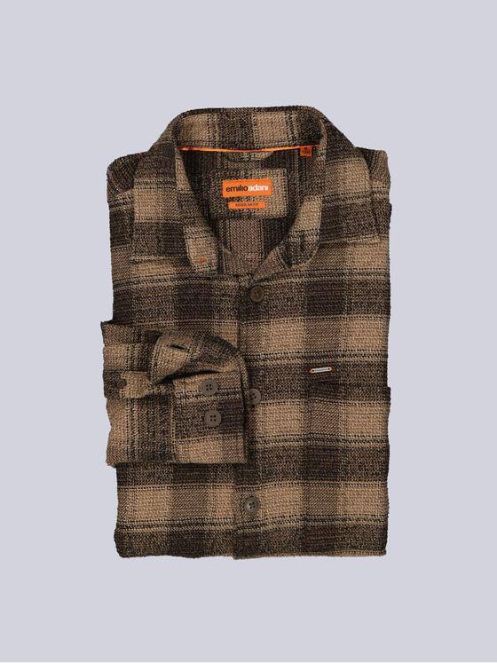 emilio adani Herren Overshirt mit Zipper Braun 39158