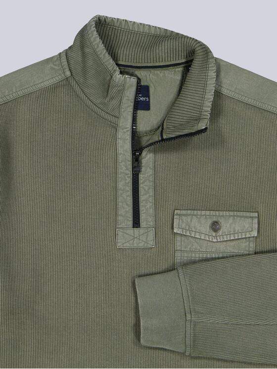 engbers Herren Sweatshirt mit Stehkragen Oliv 39694