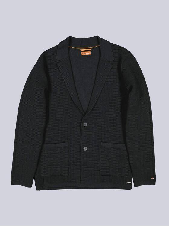 emilio adani Herren Sakko mit edler Strickstruktur Schwarz 39162