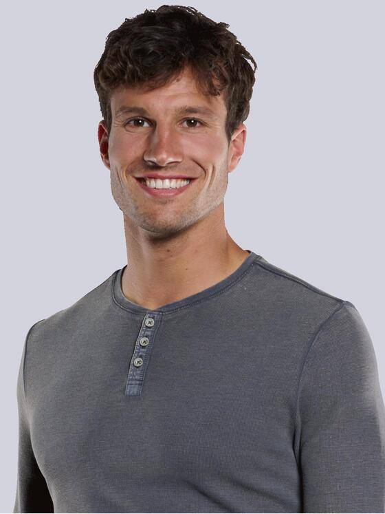 engbers Herren Henley-Shirt strukturiert Saphirblau 33435