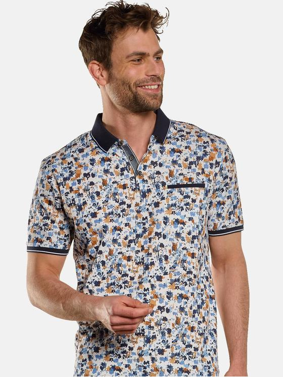 engbers Herren Polo-Shirt gemustert Reinorange 33060