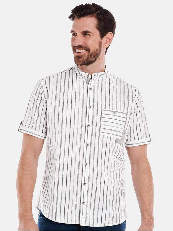 engbers Herren Kurzarm-Hemd gestreift Braunbeige 34943