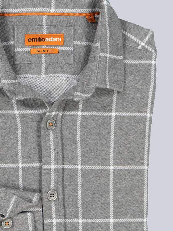 emilio adani Herren Langarm-Hemd slim fit Grau 35775