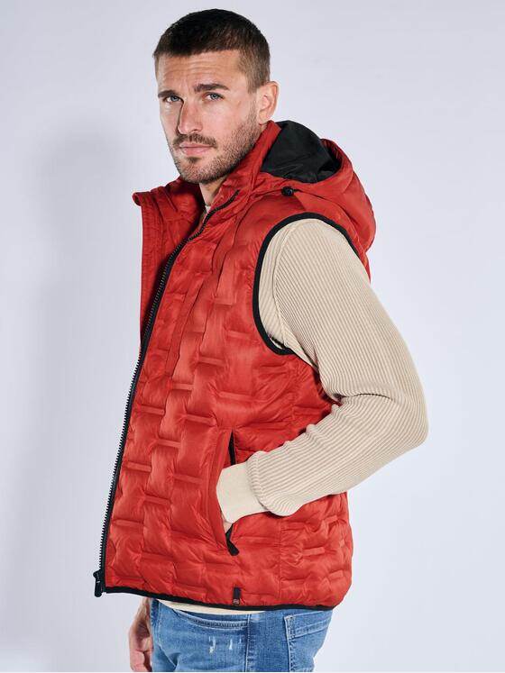 emilio adani Herren Steppweste mit Sorona-Füllung Orange 39090