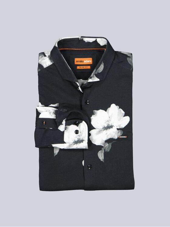 emilio adani Herren Hemd langarm Schwarz 39602
