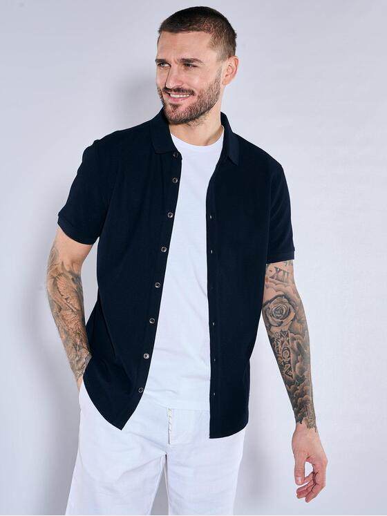 emilio adani Herren Polo-Shirt uni Blau 36979