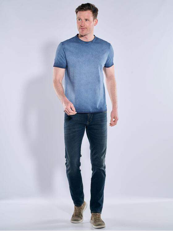 engbers Herren T-Shirt gestreift Saphirblau 38979