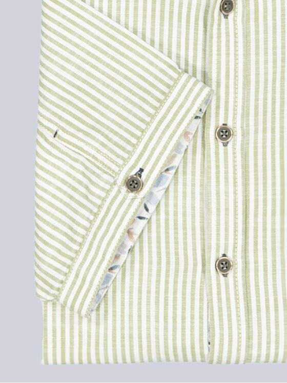 engbers Herren Kurzarm-Hemd gestreift Khaki 38891