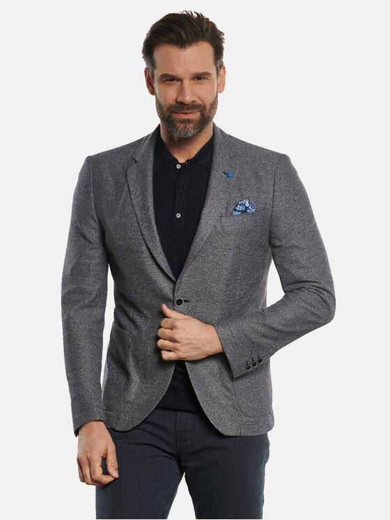 engbers Herren Freizeit-Sakko strukturiert Mittelblau 32600