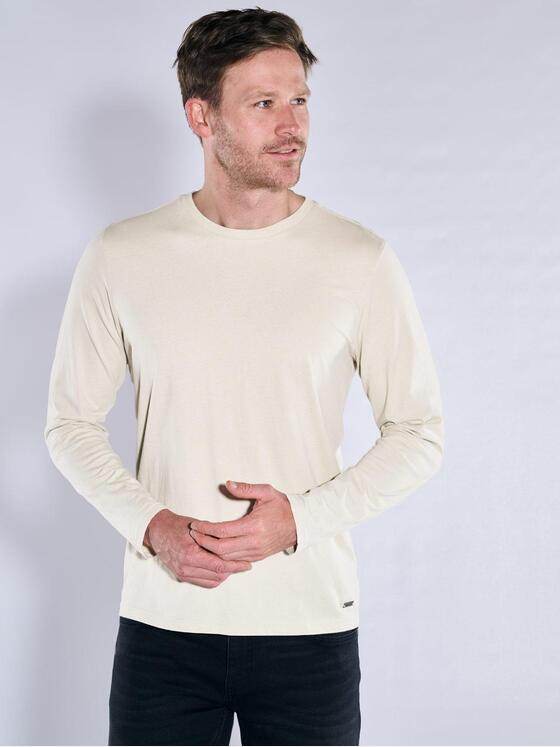 engbers Herren Langarm-Shirt uni Beige 37733