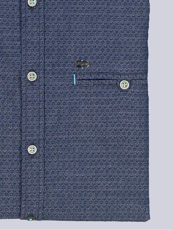 engbers Herren Kurzarm-Hemd gemustert Blau 36329