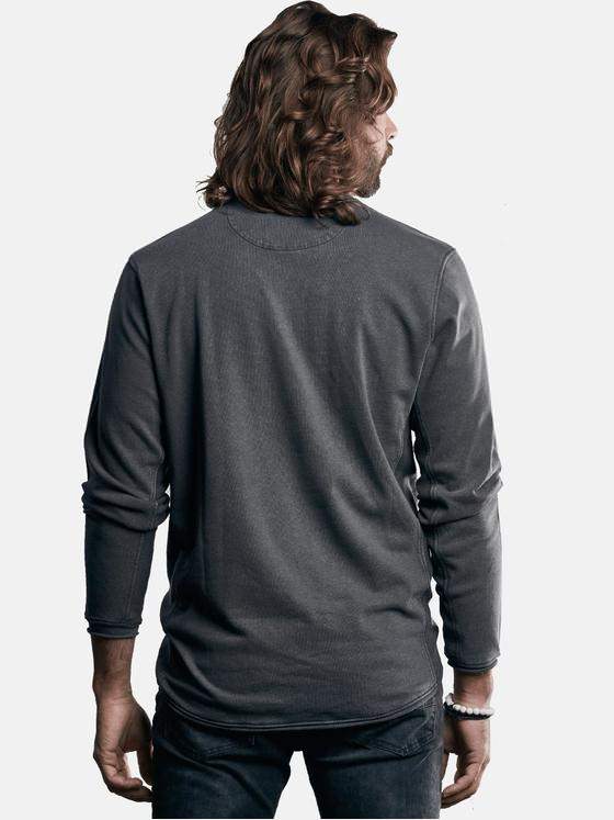 emilio adani Herren Langarmshirt aus hochwertiger Baumwolle Grau 29252