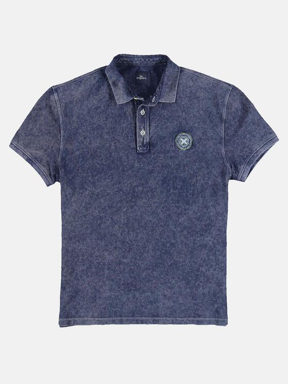 engbers Herren Polo-Shirt gemustert Marineblau 31744