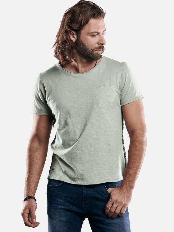 emilio adani Herren Rundhals T-Shirt Silbergrau 28566