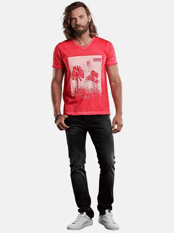 emilio adani Herren Rundhals T-Shirt Violett 27788